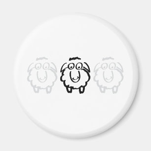 Aimant moutons noirs blancs