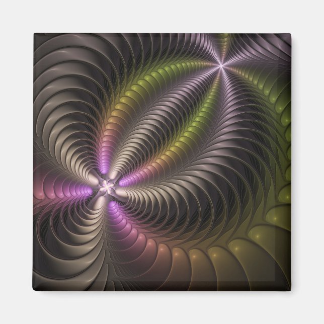 Aimant Mouvement puissant Colorful Abstrait Fractal Art (Devant)