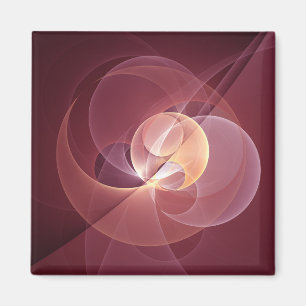 Aimant Mouvement Vin Moderne Abstrait Rouge Rose Fractal 