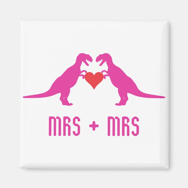 Aimant Mrs+Mrs - Love is Love Dinosaurs (Devant)