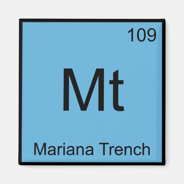 Aimant Mt - Chimie Symbole Élémentaire Mariana Trench Tee (Devant)