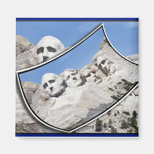 Aimant MT Rushmore - Carte Postale Pittoresque Curling (Devant)
