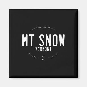 Aimant Mt. Snow Vermont Graphique en détresse Ski vintage