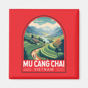 Aimant Mu Cang Chai Vietnam Emblem Voyage Retro