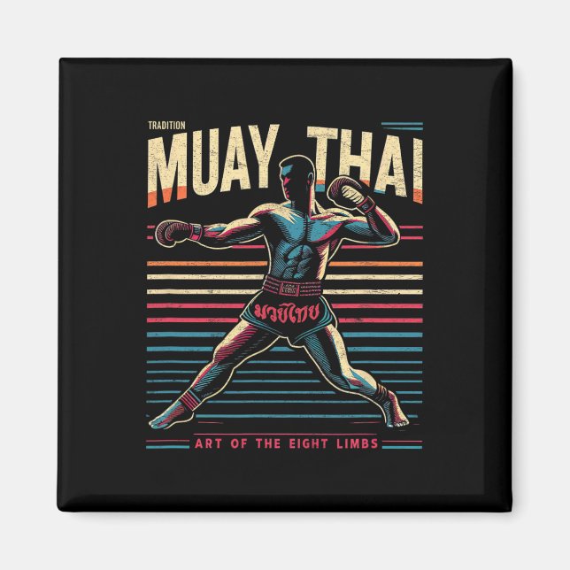 Aimant Muay Thai Thaïlande Boxe Kickboxing Combattant Mma (Devant)