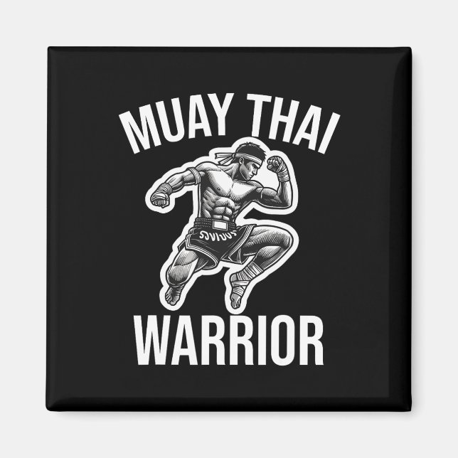 Aimant Muay Thai Warrior Boxing Fighting Martial Arts Com (Devant)