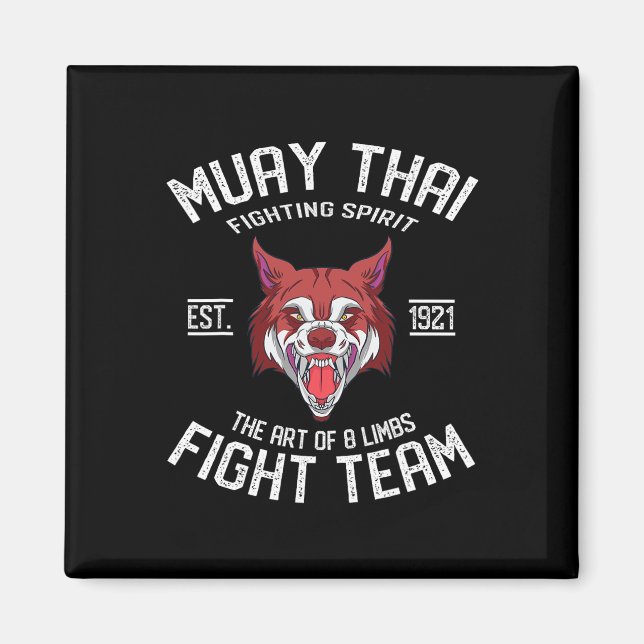 Aimant Muay Thai Wolf - Boxe Thaïlandaise et Kickboxing  (Devant)