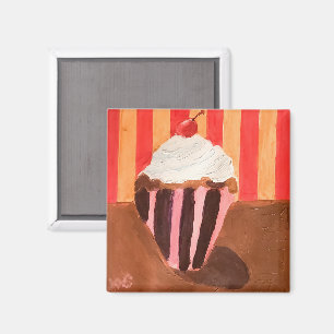 Aimant Muffin avec glaçage à la vanille