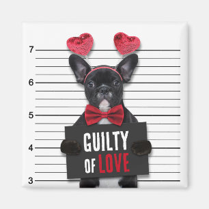 Aimant Mugshot Culpabilité amour chien drôle Saint Valent