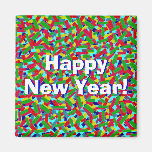Aimant Multicolor Confetti "Bonne année !"