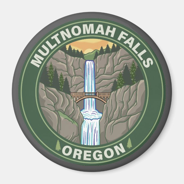 Aimant Multnomah Falls Oregon (Devant)