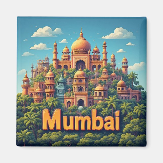 Aimant Mumbai Inde Voyage Souvenir 🗺️ (Devant)