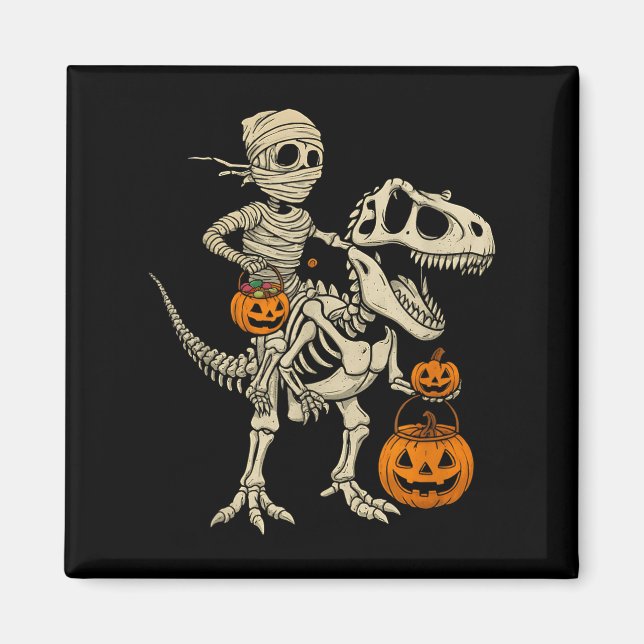 Aimant Mummy Skeleton équitation Dinosaur T Rex Enfants g (Devant)
