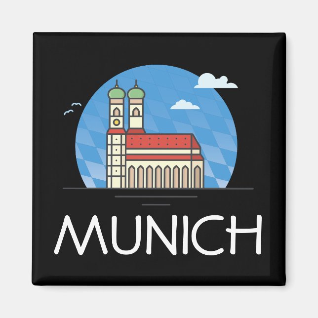 Aimant Munich Allemagne Voyage Vintage (Devant)