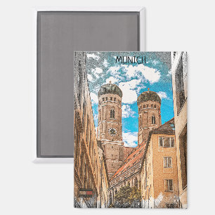 Aimant Munich coloré Allemagne Frauenkirche