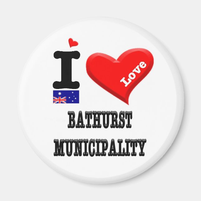 Aimant MUNICIPALITÉ BATHURST - I Love (Devant)