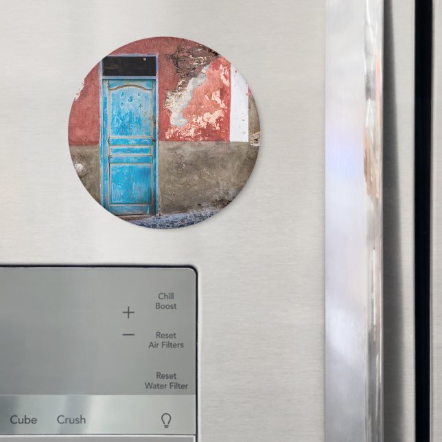 Aimant Mur coloré avec porte bleue (In situ (réfrigérateur))