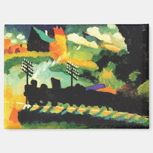 Aimant Murnau: View with Railway and Castle, (Recto)