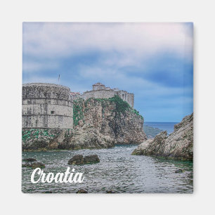 Aimant Murs de forteresse, côte rocheuse et mer en Croati