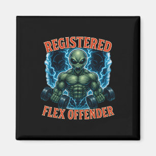 Aimant Muscle Alien enregistré Flex Offensant Drôle Gym M