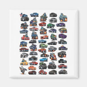 Aimant Muscle Cars, Classic Cars, Trucs et un hélico