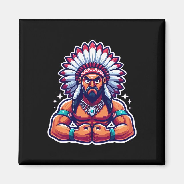 Aimant Muscles Flexants indiens Chef - Fan Lover Bodybuil (Devant)