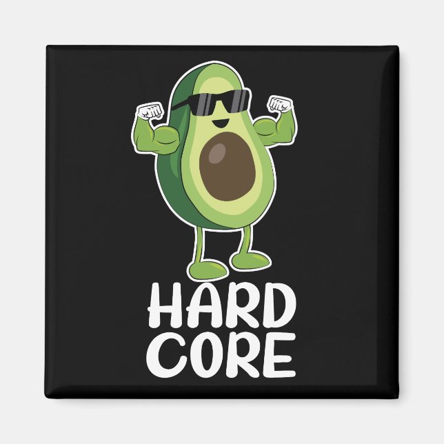 Aimant Musculaire Hardcore Avocado drôle (Devant)