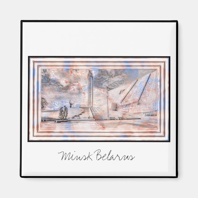 Aimant Musée des monuments 2ème guerre mondiale Minsk Bié (Devant)