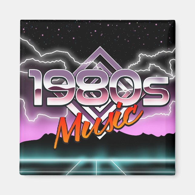 Aimant Musique des années 80 en bois (Devant)