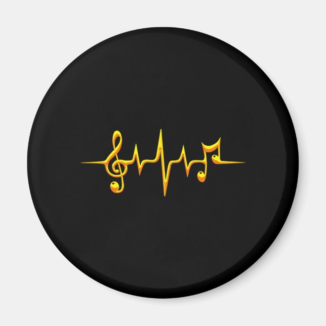 Aimant Musique Notes d'impulsions Clé Fréquence Wave Soun (Devant)