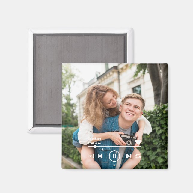 Aimant Musique Personnalisée Photo Personnalisée Frigo Lu (Recto/Verso)