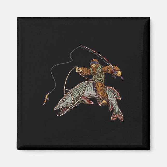 Aimant Muskie Fishing Tiger Musky Hunting Bigfoot Fisherm (Devant)