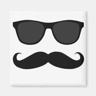 Aimant Mustache noire et lunettes de soleil Cadeau Humour