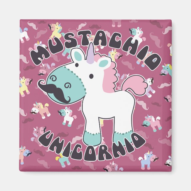 Aimant Mustachio Unicornio ! (Devant)