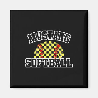 Aimant Mustangs Softll Mom Mustangs School Spirit Sports 
