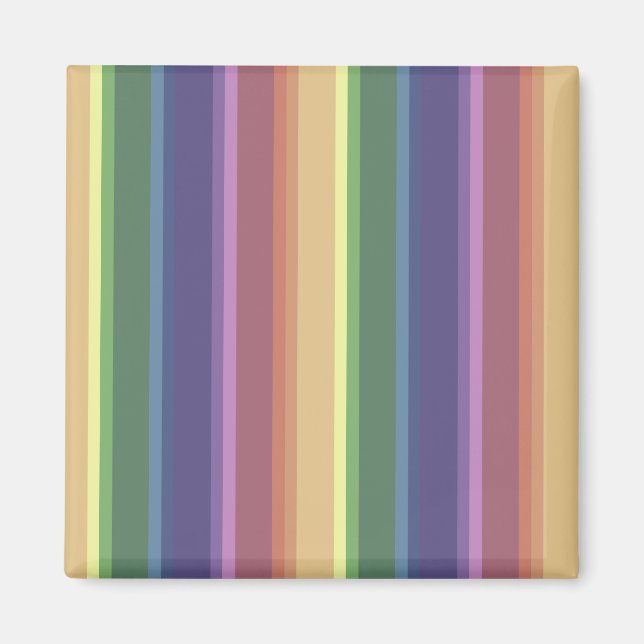 Aimant Muted rainbow stripes (Devant)