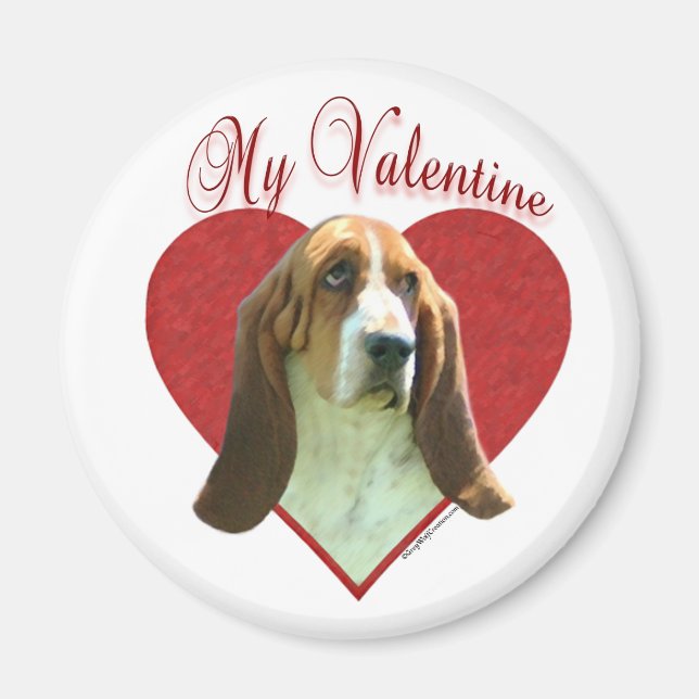 Aimant My Basset Hound Valentine (Devant)