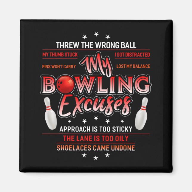 Aimant My Bowling Excuse Fun Bowling (Devant)
