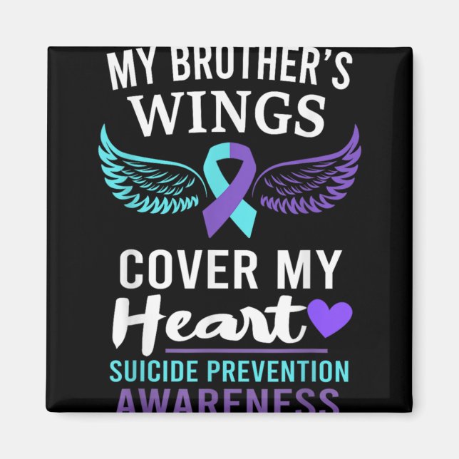 Aimant My Brothers Wings Cover Heart Suicide Awareness R  (Devant)