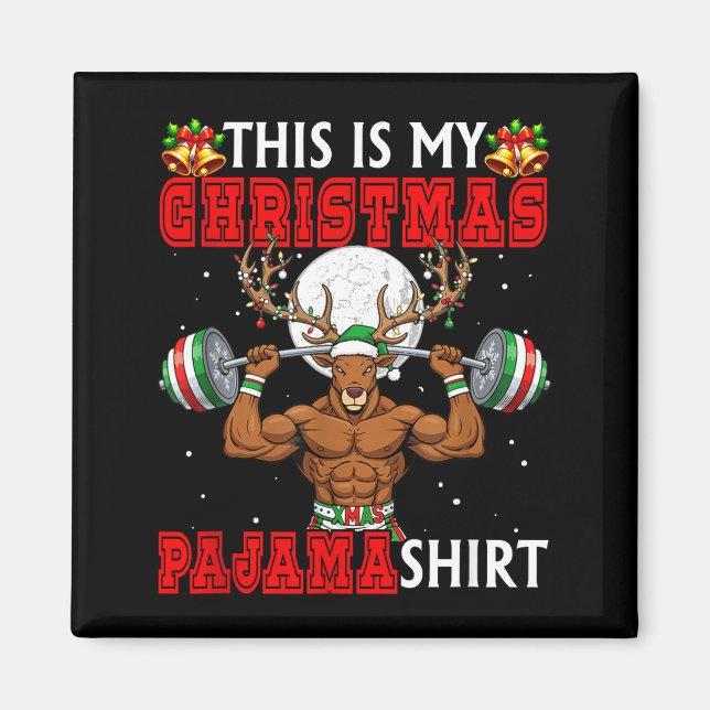 Aimant My Christmas Pajama Shirt Reindeer Muscle Weightli (Devant)