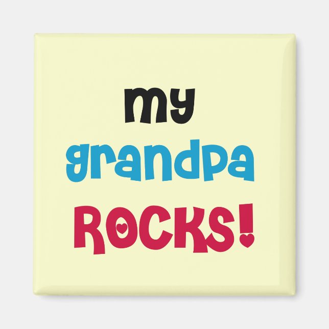 Aimant My Grand-pa Rocks Tshirts et cadeaux (Devant)