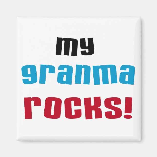 Aimant My Granma Rocks T-shirts et cadeaux (Devant)