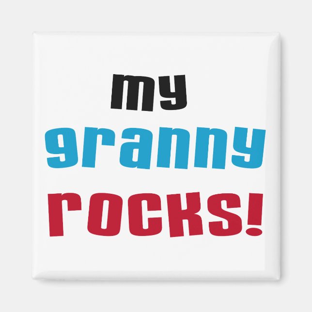 Aimant My Granny Rocks T-shirts et cadeaux (Devant)