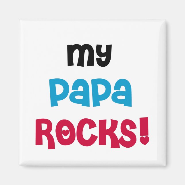 Aimant My Papa Rocks T-shirts et cadeaux (Devant)