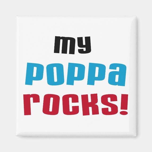 Aimant My Poppa Rocks Tshirts et cadeaux (Devant)