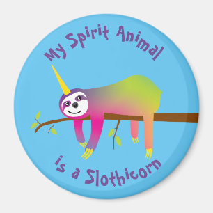 Aimant My Spirit Animal est un Slothicorn