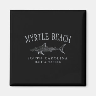 Aimant Myrtle Beach Caroline du Sud Requin Vintage Arched