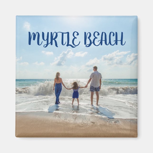 Aimant Myrtle Beach Souvenir Sable et Surf en famille (Devant)