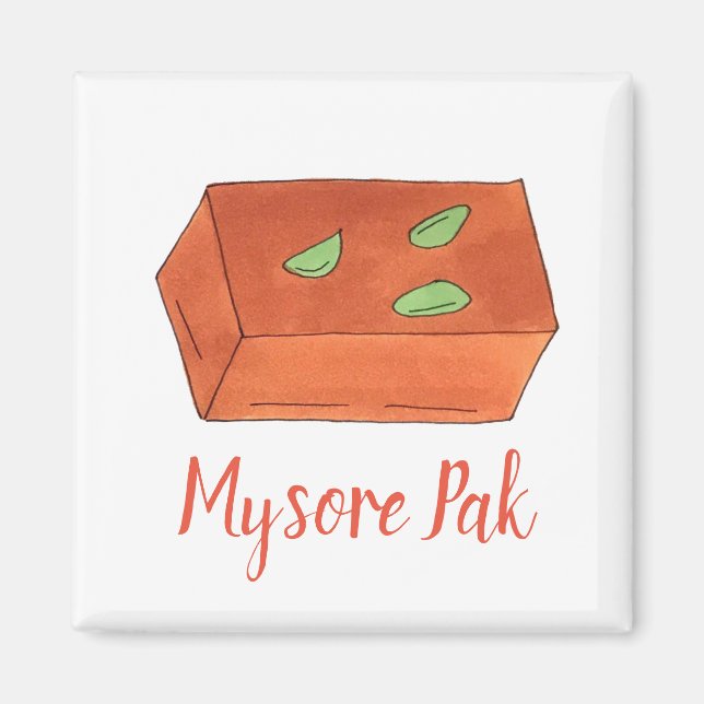 Aimant Mysore Pak Indian Sweet Bakery Pâtisserie Chef Ali (Devant)