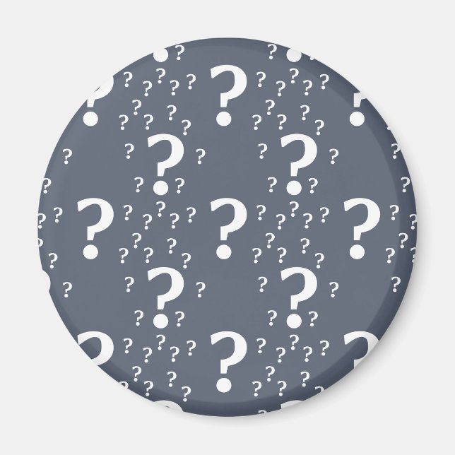 Aimant Mystère question marque énigme puzzle bleu-gris (Devant)